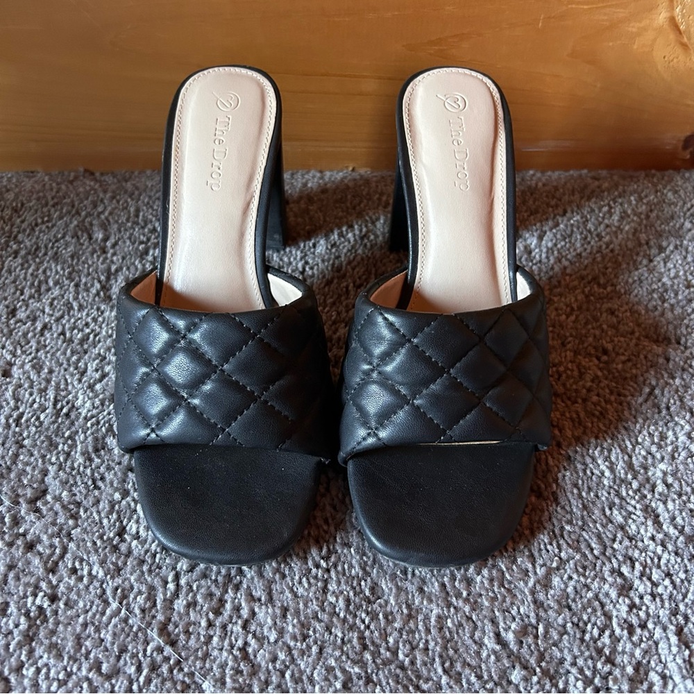 Quilted Black Mules by Melrose